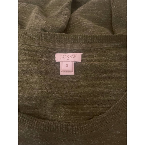 J.Crew sleeveless sweater  green & white S, preppy, linen blend, resort - Picture 4 of 4